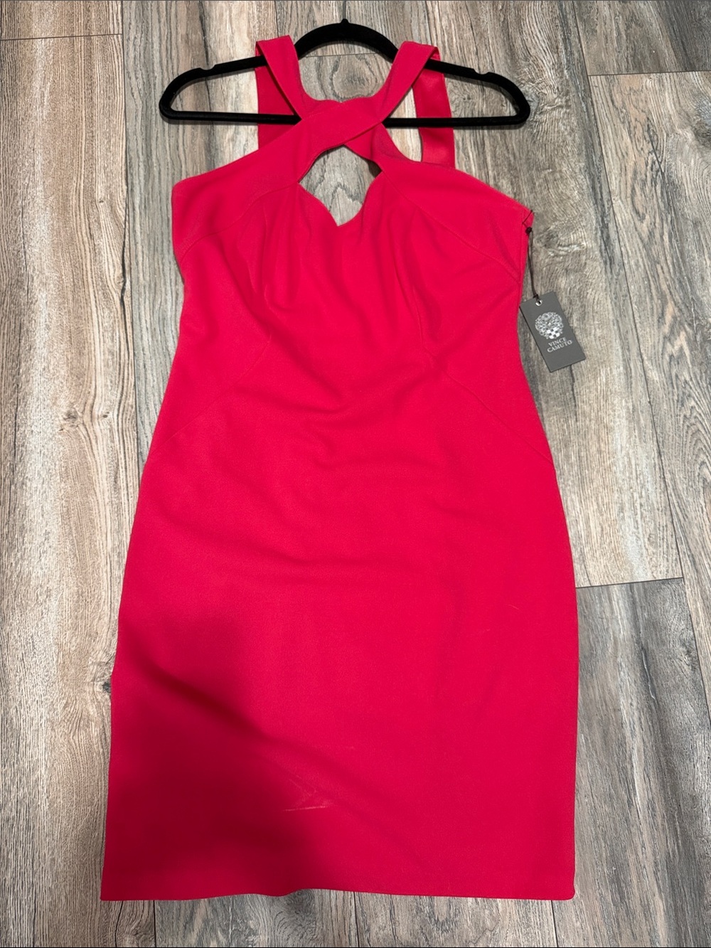 Vince Camuto Fuchsia Twist-Front Mini Dress